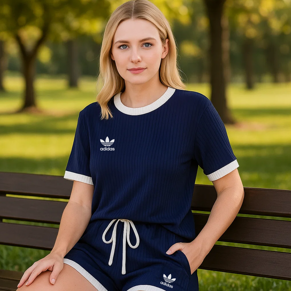 Elegante completo da donna - Top chic e pantaloncini