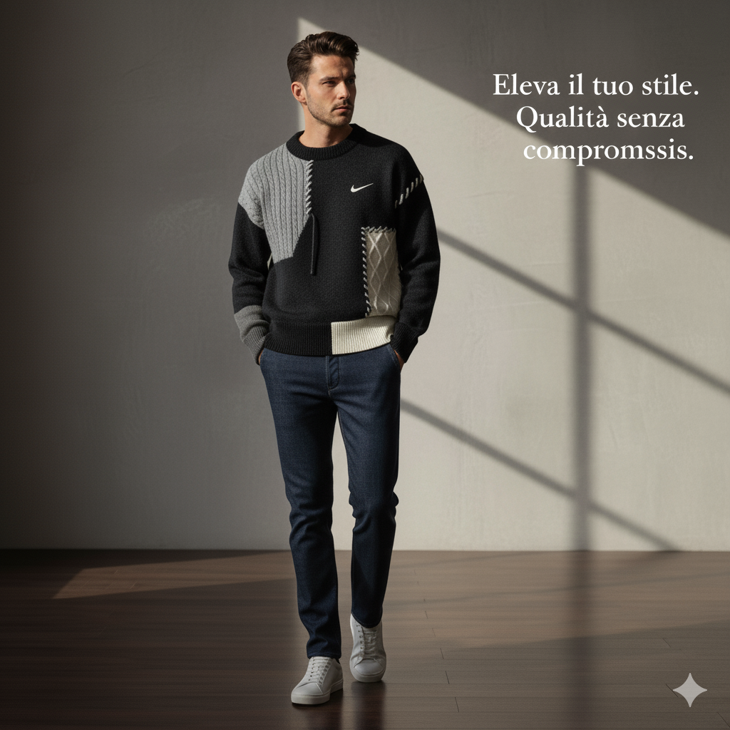 NKE - Maglione patchwork casual